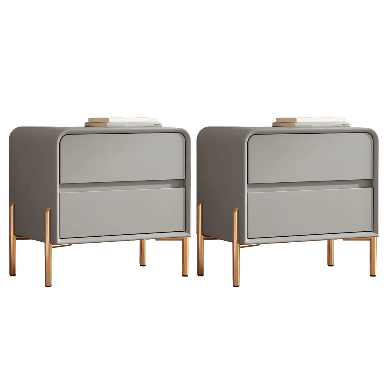 Table de chevet Morandi courte en cuir et bois à 2 niveaux avec pieds