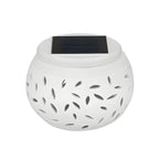 Lampes solaires décoratives creuses en céramique blanche pour poteaux d'extérieur