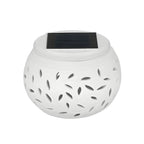 Lampes solaires décoratives creuses en céramique blanche pour poteaux d'extérieur