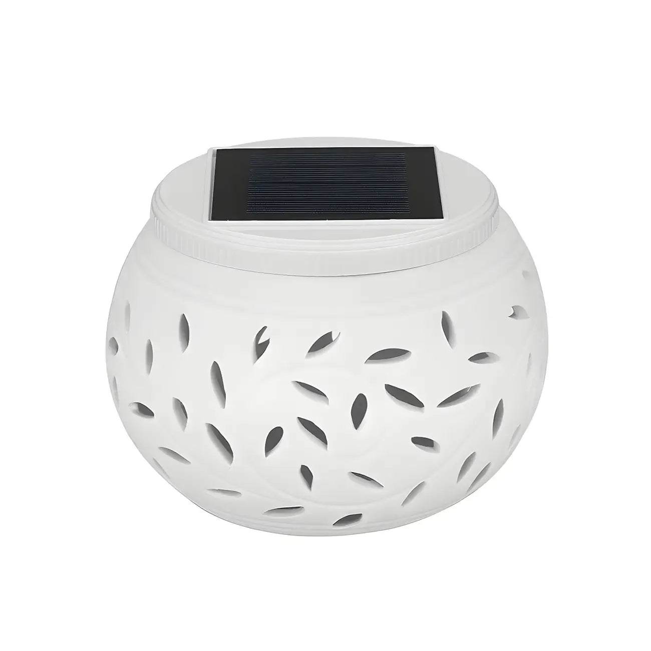 Lampes solaires décoratives creuses en céramique blanche pour poteaux d'extérieur