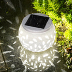Lampes solaires décoratives creuses en céramique blanche pour poteaux d'extérieur