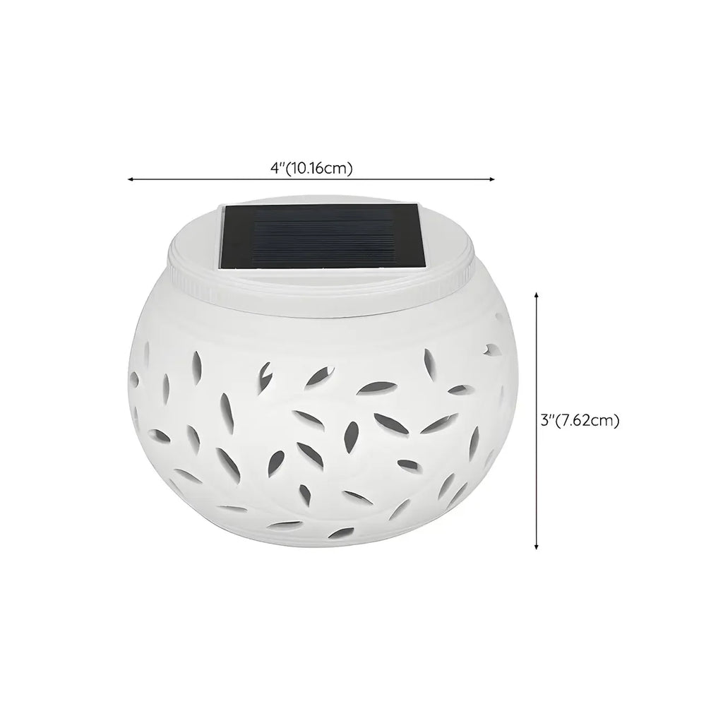 Lampes solaires décoratives creuses en céramique blanche pour poteaux d'extérieur