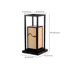 Lampe de poteau géométrique en métal noir et verre