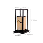 Lampe de poteau géométrique en métal noir et verre