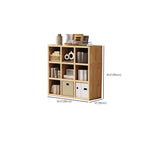 Bibliothèque horizontale moderne en bois à 8 cubes, finition naturelle