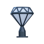 Lampe de poteau à motif diamant en métal noir