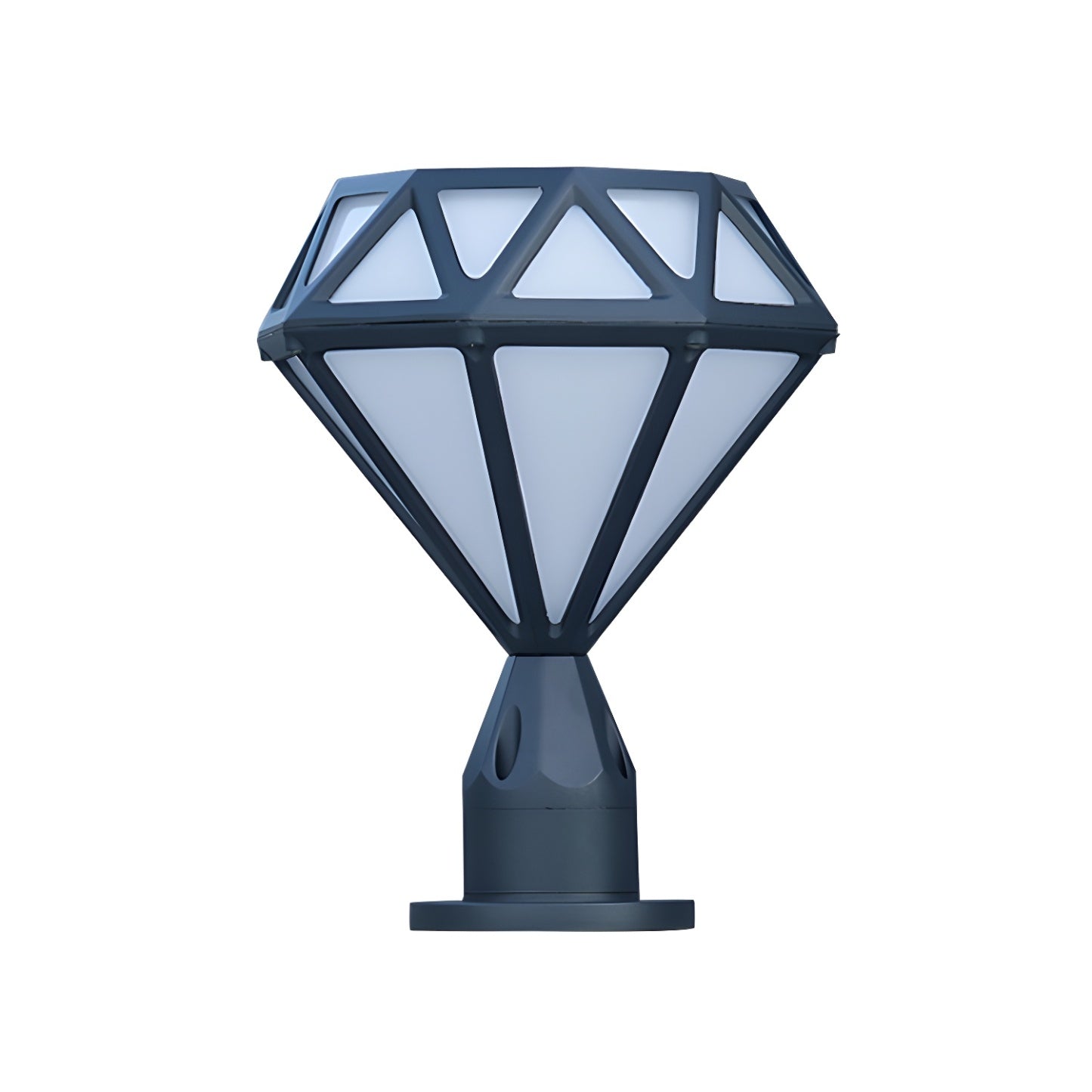 Lampe de poteau à motif diamant en métal noir