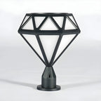 Lampe de poteau à motif diamant en métal noir