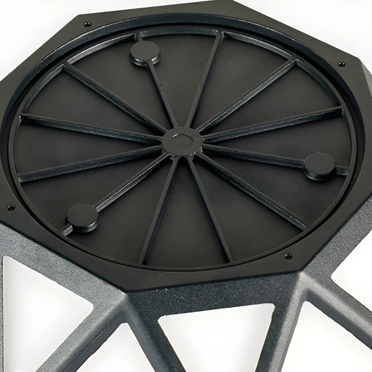 Lampe de poteau à motif diamant en métal noir