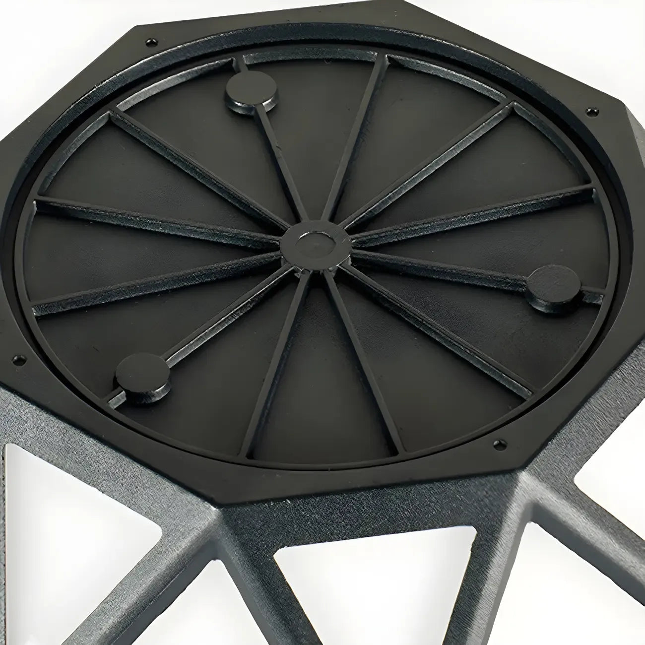Lampe de poteau à motif diamant en métal noir