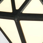 Lampe de poteau à motif diamant en métal noir