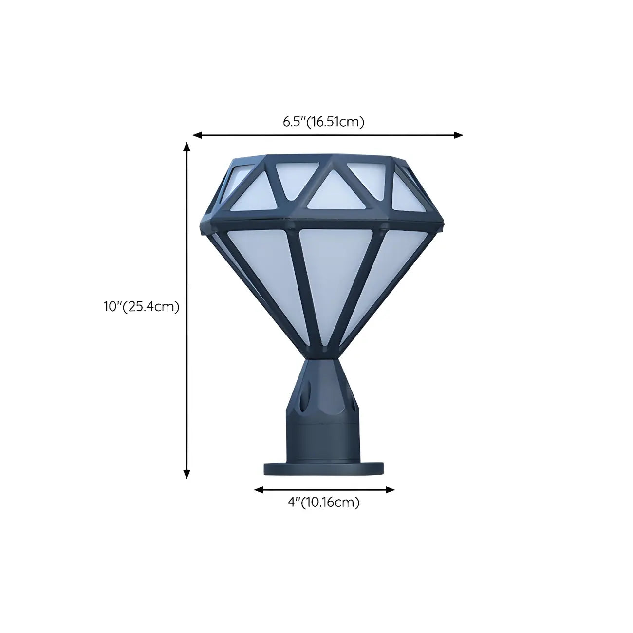 Lampe de poteau à motif diamant en métal noir