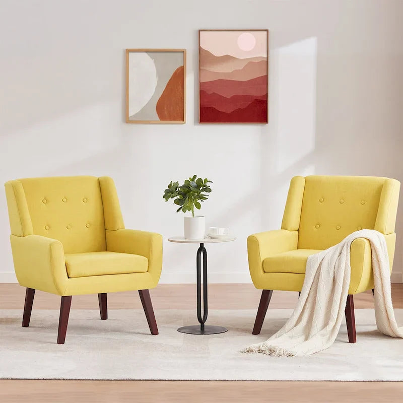 HUIMO Set di 2 poltrone moderne trapuntate