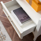 Bibliothèque classique en bois marron/blanc avec tiroir