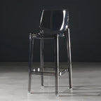 Tabouret de bar rectangulaire chic et résistant, en acrylique transparent moderne