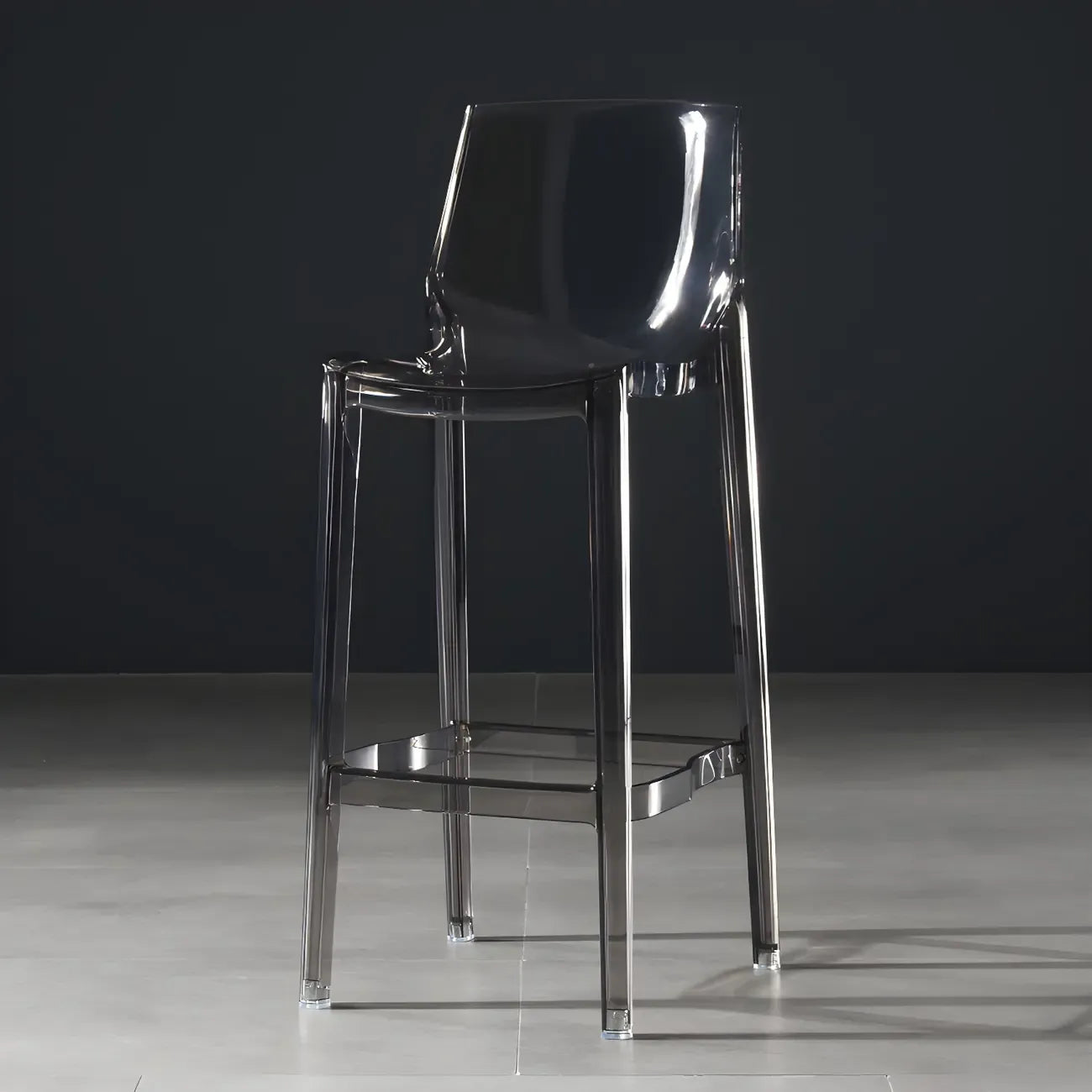 Tabouret de bar rectangulaire chic et résistant, en acrylique transparent moderne