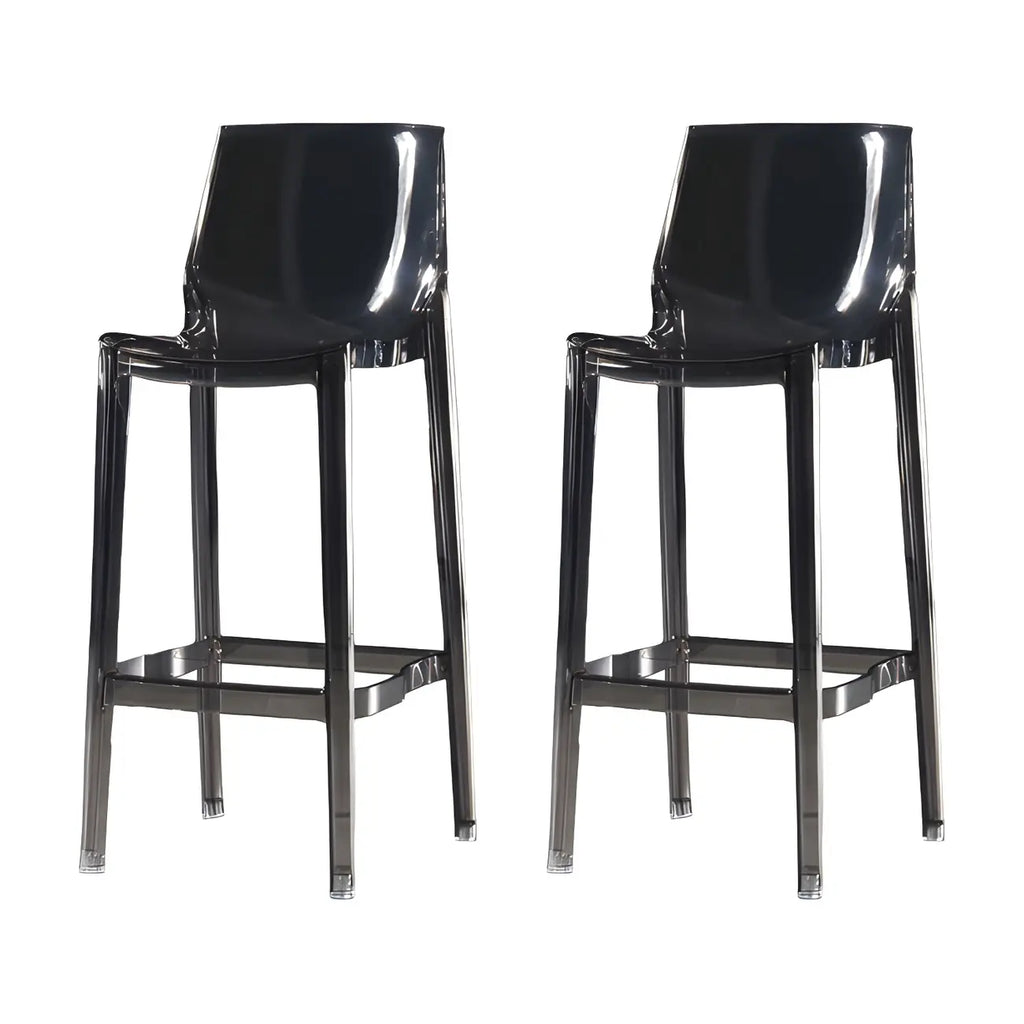 Tabouret de bar rectangulaire chic et résistant, en acrylique transparent moderne