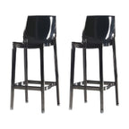 Tabouret de bar rectangulaire chic et résistant, en acrylique transparent moderne