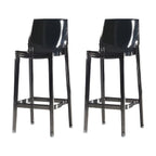 Tabouret de bar rectangulaire chic et résistant, en acrylique transparent moderne