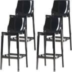 Tabouret de bar rectangulaire chic et résistant, en acrylique transparent moderne