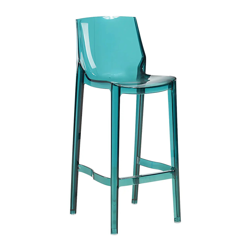 Tabouret de bar rectangulaire chic et résistant, en acrylique transparent moderne