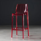 Tabouret de bar rectangulaire chic et résistant, en acrylique transparent moderne