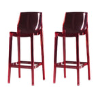 Tabouret de bar rectangulaire chic et résistant, en acrylique transparent moderne