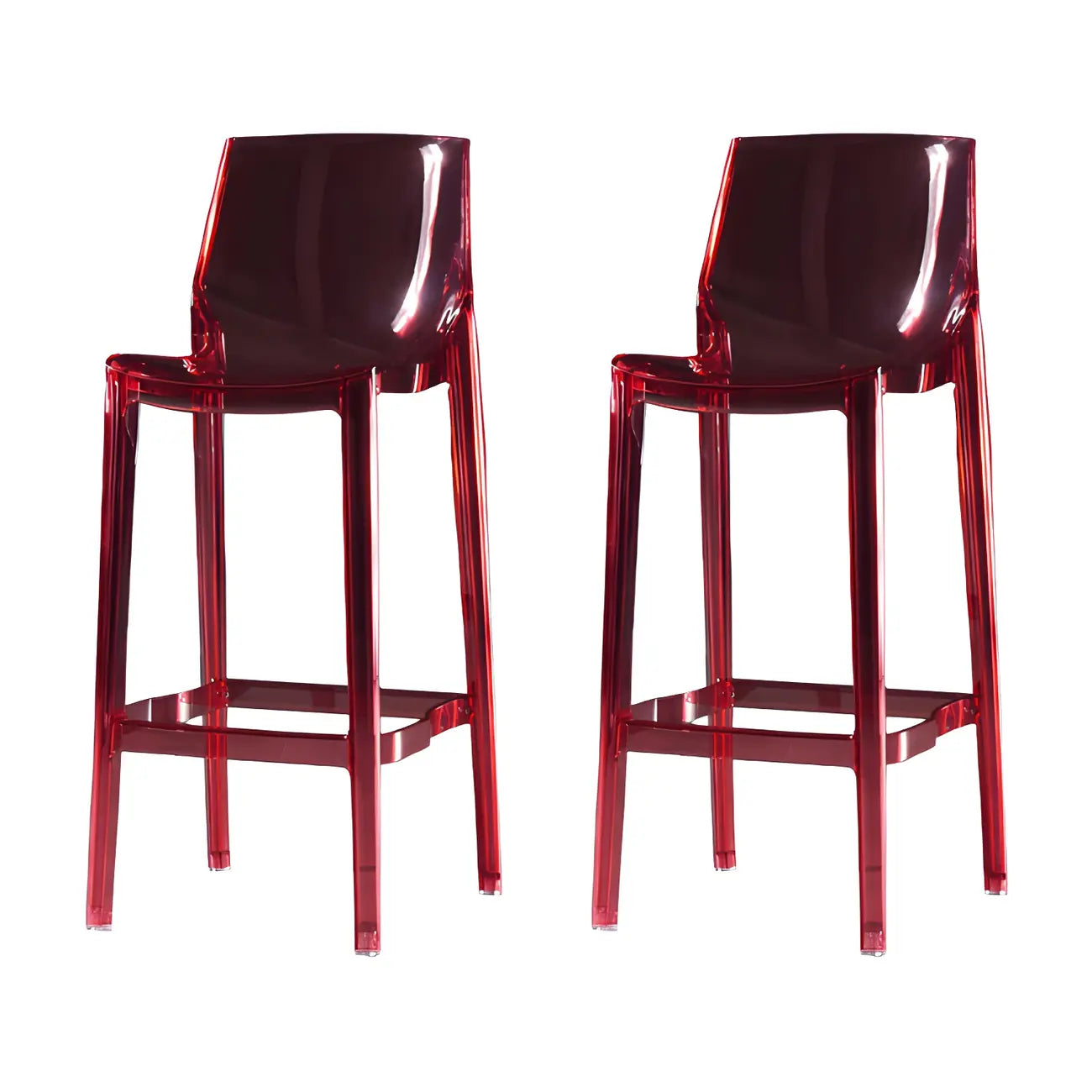 Tabouret de bar rectangulaire chic et résistant, en acrylique transparent moderne