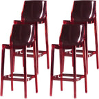 Tabouret de bar rectangulaire chic et résistant, en acrylique transparent moderne