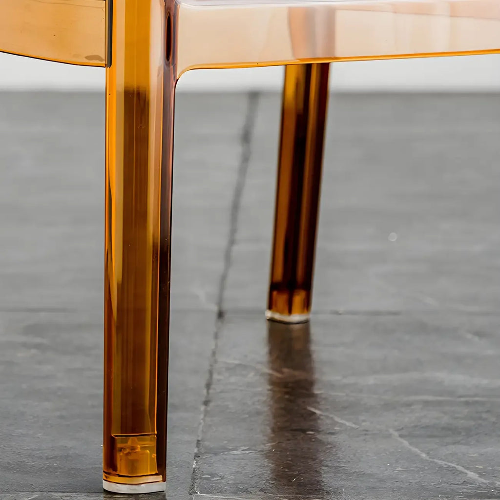 Tabouret de bar rectangulaire chic et résistant, en acrylique transparent moderne