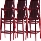 Tabouret de bar rectangulaire chic et résistant, en acrylique transparent moderne