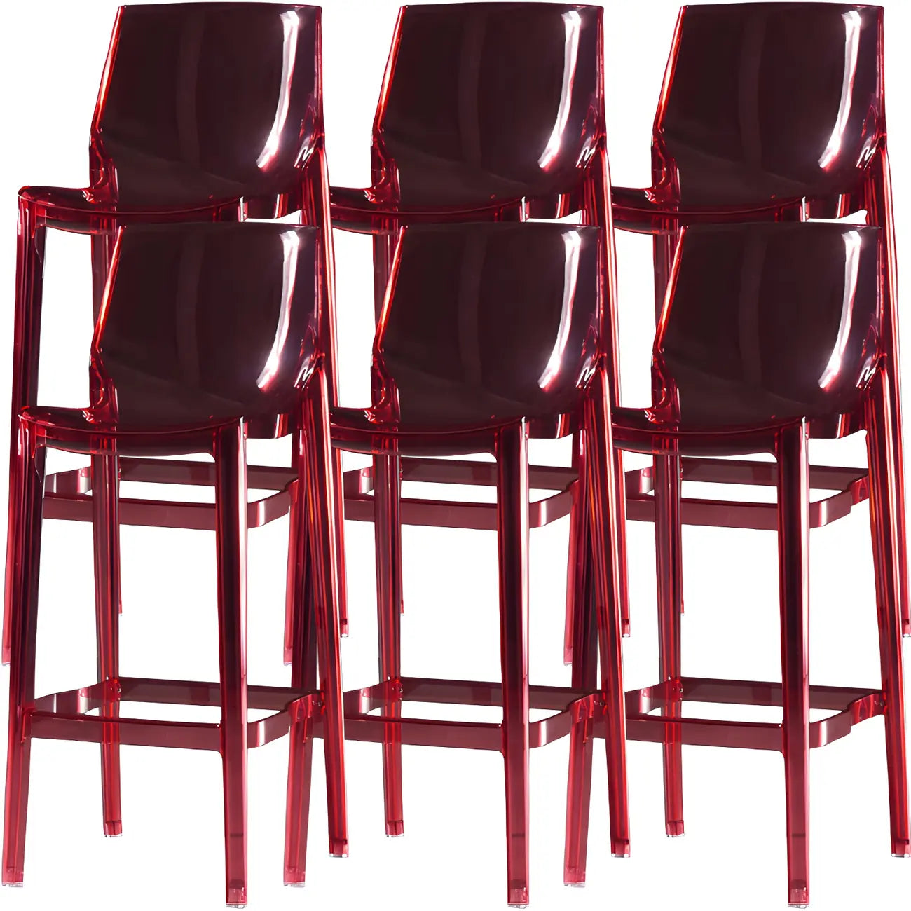 Tabouret de bar rectangulaire chic et résistant, en acrylique transparent moderne
