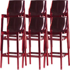 Tabouret de bar rectangulaire chic et résistant, en acrylique transparent moderne