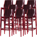 Tabouret de bar rectangulaire chic et résistant, en acrylique transparent moderne