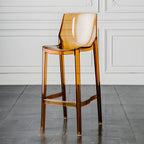 Tabouret de bar rectangulaire chic et résistant, en acrylique transparent moderne