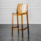 Tabouret de bar rectangulaire chic et résistant, en acrylique transparent moderne
