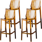 Tabouret de bar rectangulaire chic et résistant, en acrylique transparent moderne