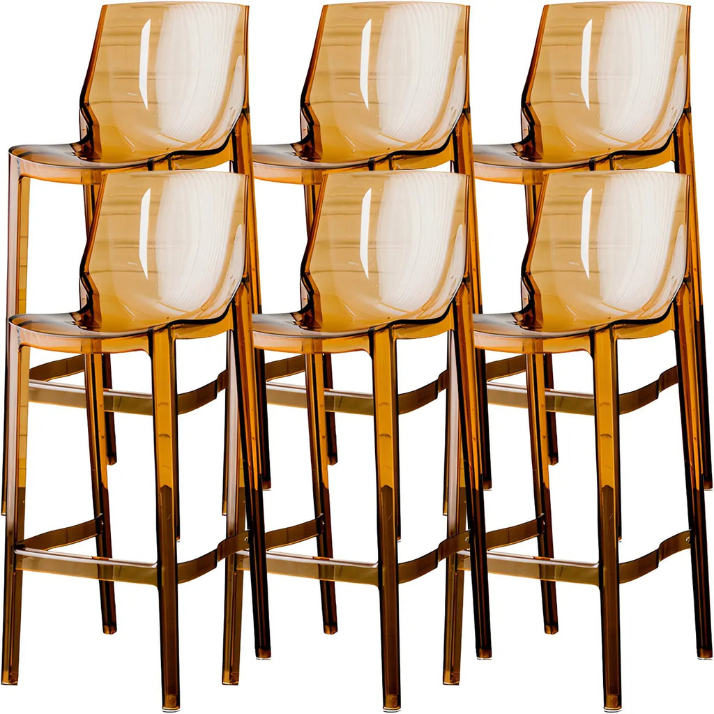 Tabouret de bar rectangulaire chic et résistant, en acrylique transparent moderne