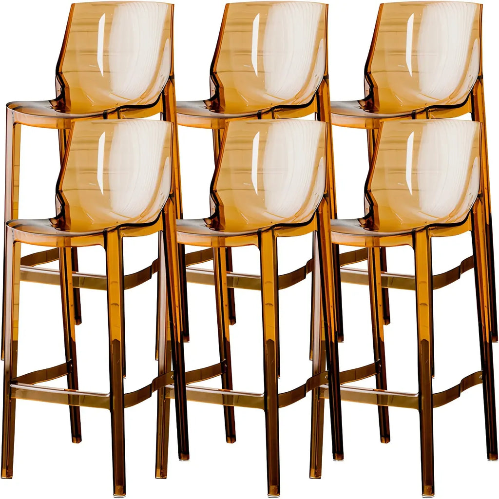Tabouret de bar rectangulaire chic et résistant, en acrylique transparent moderne