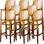 Tabouret de bar rectangulaire chic et résistant, en acrylique transparent moderne
