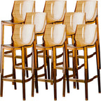 Tabouret de bar rectangulaire chic et résistant, en acrylique transparent moderne
