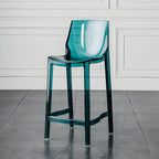 Tabouret de bar rectangulaire chic et résistant, en acrylique transparent moderne