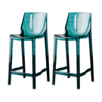 Tabouret de bar rectangulaire chic et résistant, en acrylique transparent moderne