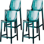Tabouret de bar rectangulaire chic et résistant, en acrylique transparent moderne