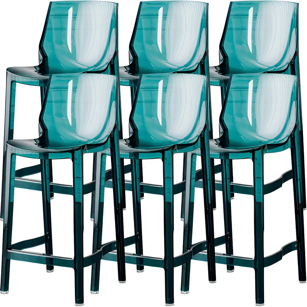 Tabouret de bar rectangulaire chic et résistant, en acrylique transparent moderne