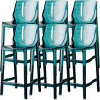 Tabouret de bar rectangulaire chic et résistant, en acrylique transparent moderne