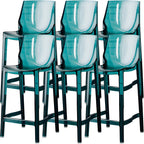 Tabouret de bar rectangulaire chic et résistant, en acrylique transparent moderne