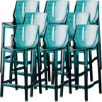 Tabouret de bar rectangulaire chic et résistant, en acrylique transparent moderne