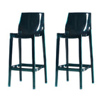 Tabouret de bar rectangulaire chic et résistant, en acrylique transparent moderne