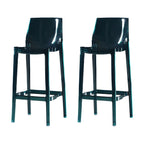 Tabouret de bar rectangulaire chic et résistant, en acrylique transparent moderne